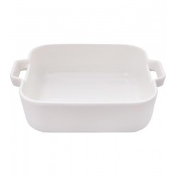 Travessa 19,4cm 750 ml Refrataria Quadrada de Porcelana